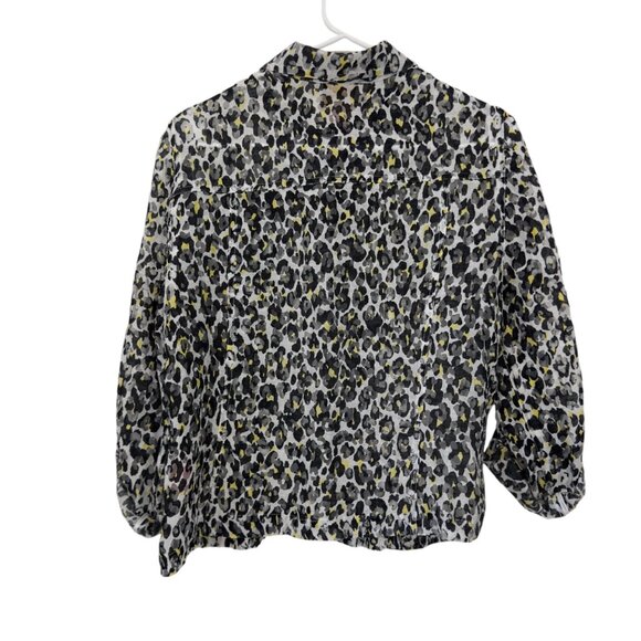 Ruby Rd. Womens Leopard Print Button-Up Shirt With 3/4 Sleeves Size 12 - Picture 4 of 11